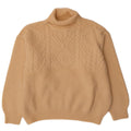 Vintage Womens Crop Oversized Roll Neck Jumper Sweater IT 50 XL Off White