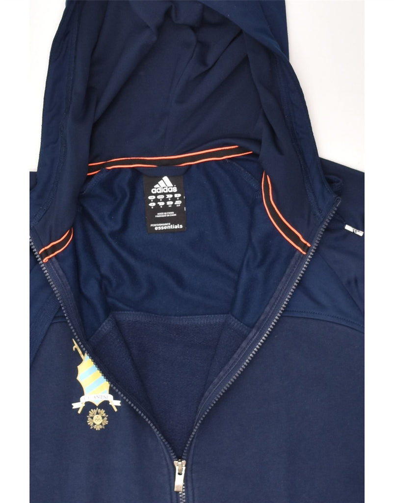 ADIDAS Mens Zip Hoodie Sweater Small Navy Blue Polyester | Vintage Adidas | Thrift | Second-Hand Adidas | Used Clothing | Messina Hembry 