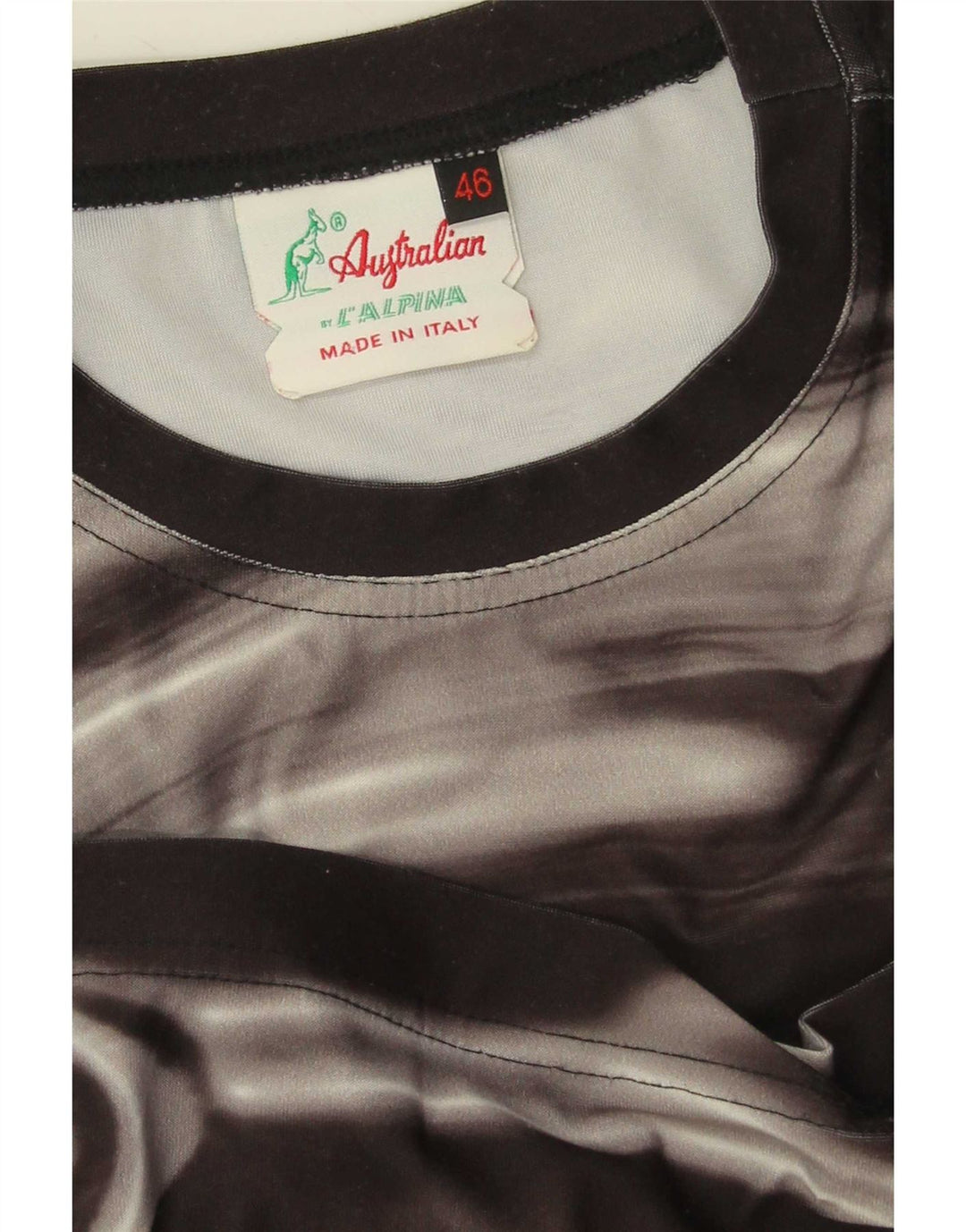 AUSTRALIAN L'ALPINA Mens Abstract Pattern T-Shirt Top IT 46 Small Black