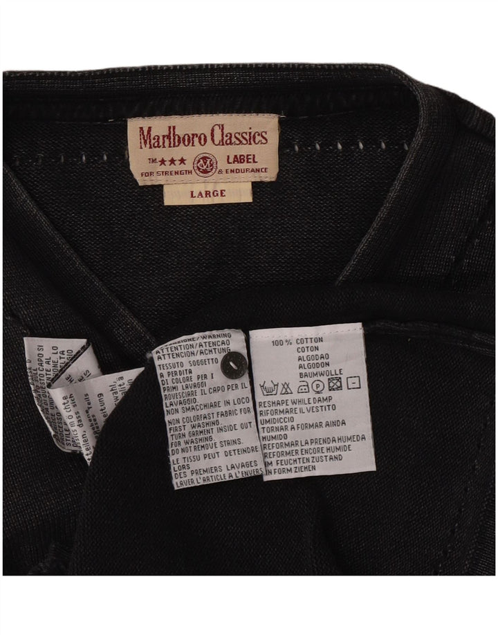 Marlboro Classics Womens Cardigan Sweater UK 14 Large Grey Cotton