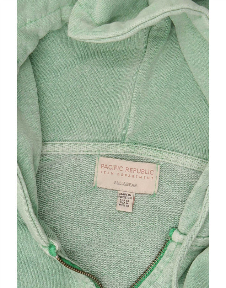 Pull & Bear Womens Oversized Zip Hoodie Sweater UK 14 Medium Green
