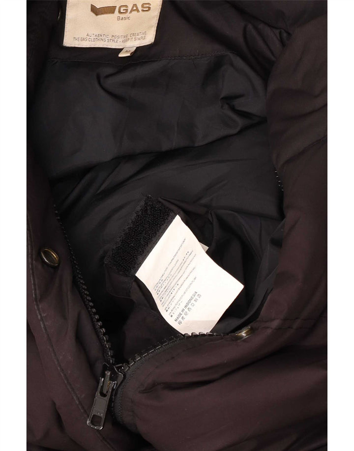 Gas Womens Hooded Padded Coat UK 14 Medium Brown Polyester