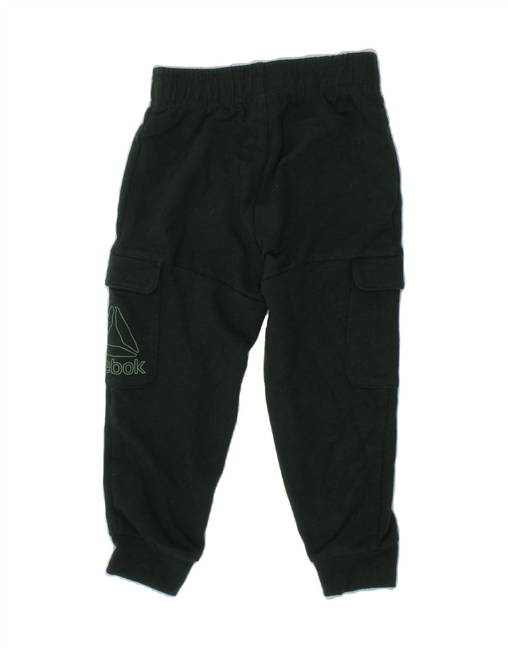 REEBOK Boys Graphic Tracksuit Trousers Joggers 2-3 Years Green Vintage Reebok and Second-Hand Reebok from Messina Hembry 
