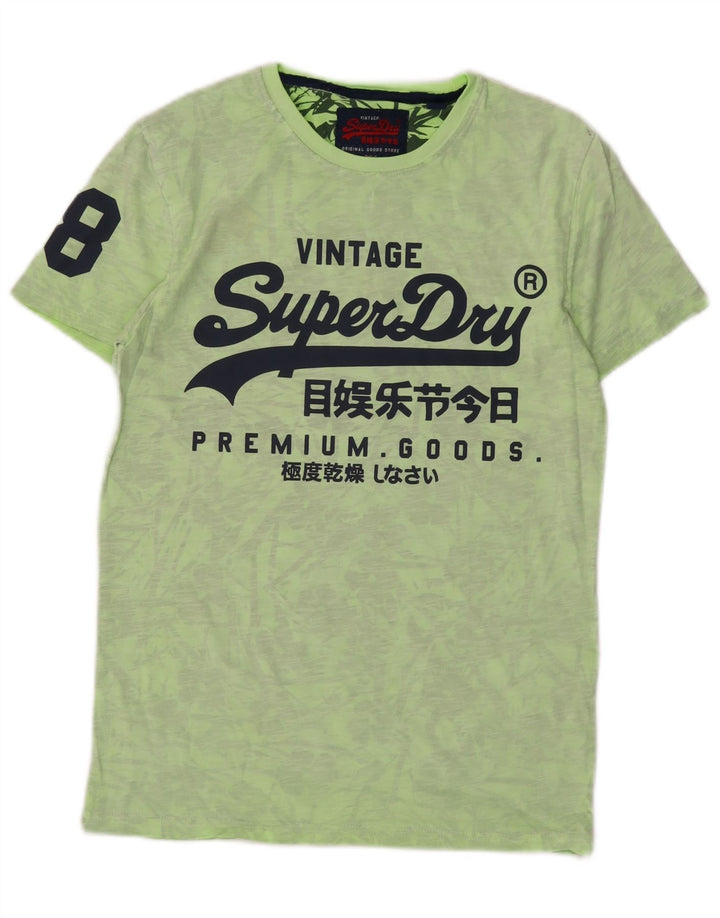 SUPERDRY Mens Graphic T-Shirt Top XS Green Cotton