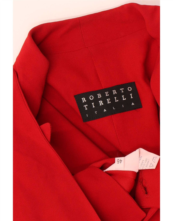 Vintage Womens 1 Button Crop Blazer Jacket IT 46 Large Red Viscose