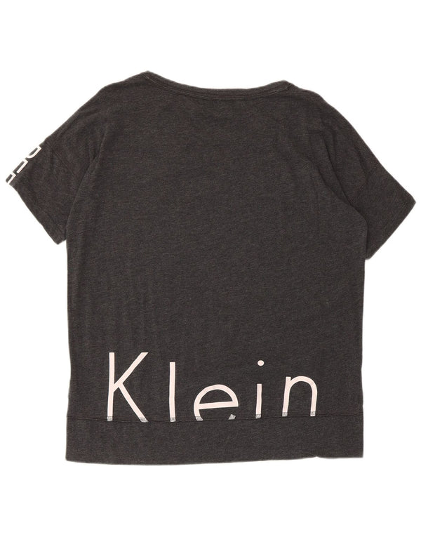 Calvin Klein Womens Performance Graphic T-Shirt Top UK 14 Medium Grey