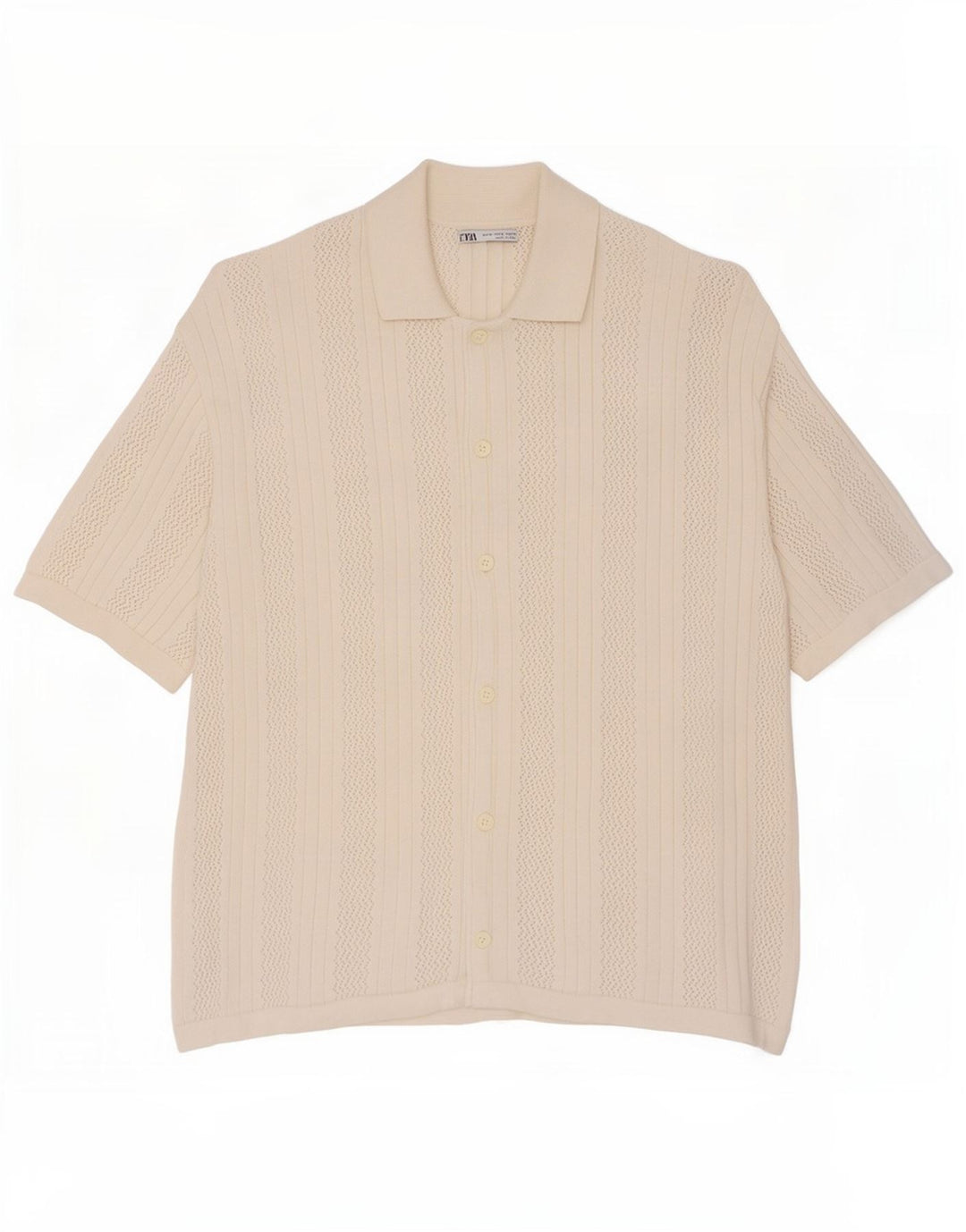 Zara Mens Short Sleeve Shirt Medium White Cotton