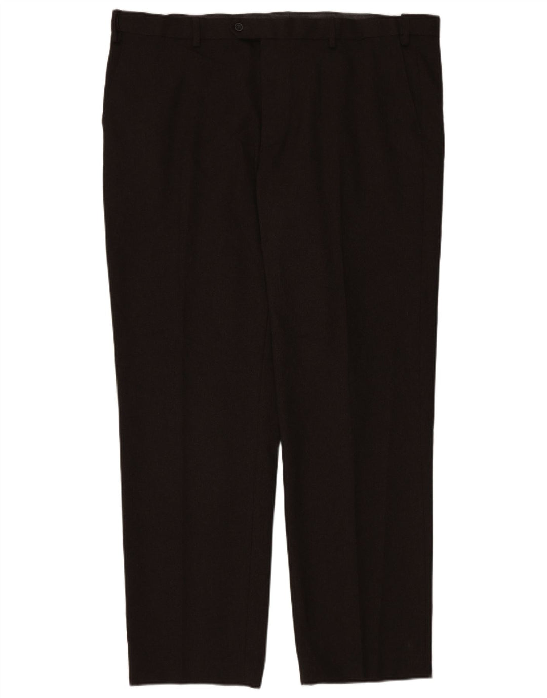 Marks & Spencer Mens Regular Fit Suit Trousers W44 L33 Brown Polyester
