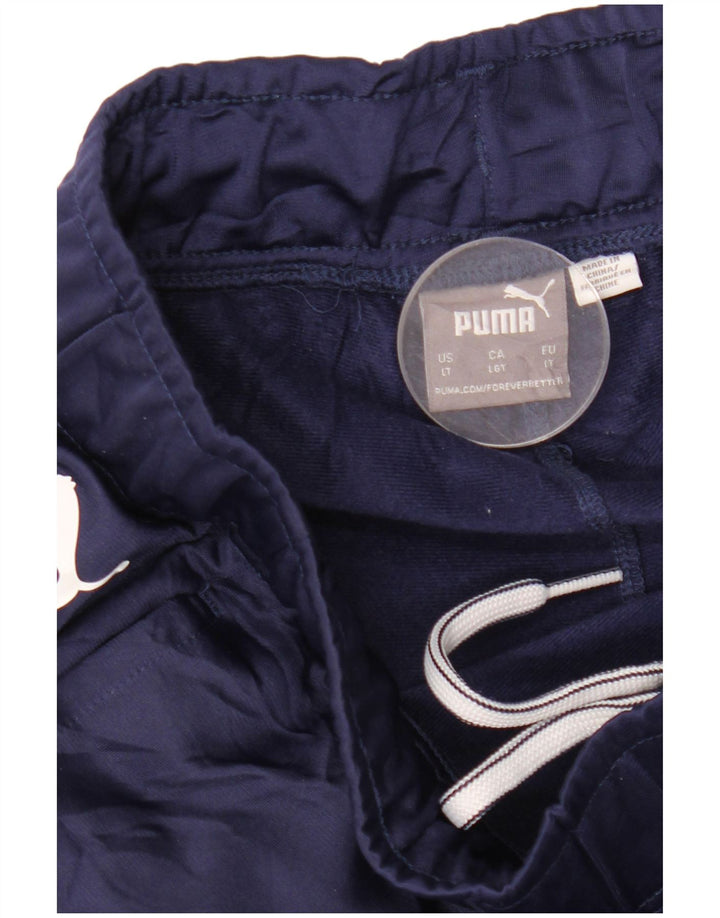 Puma Mens Tracksuit Trousers Large Navy Blue Colourblock