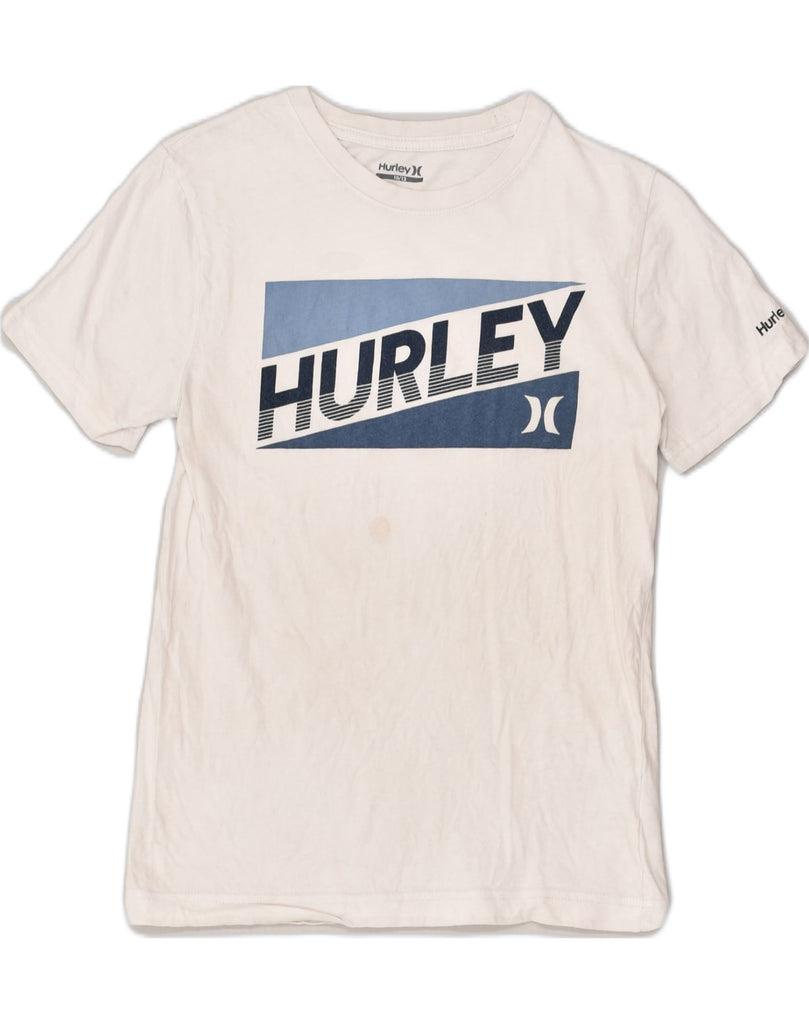 HURLEY Boys Graphic T-Shirt Top 10-11 Years White Cotton | Vintage Hurley | Thrift | Second-Hand Hurley | Used Clothing | Messina Hembry 