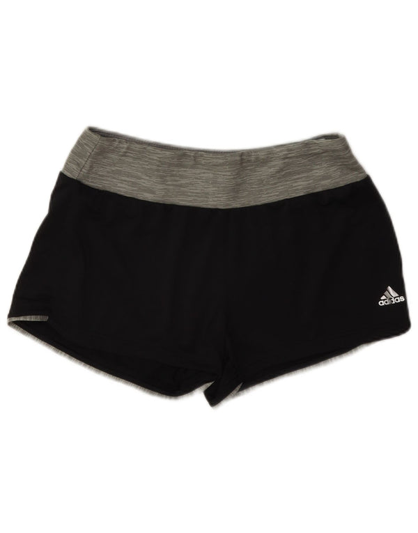 Adidas Womens Climalite Sport Shorts UK 10 Small Black Colourblock