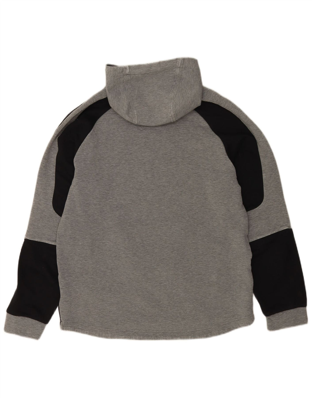 Puma Mens Hoodie Jumper Large Grey Colourblock Cotton