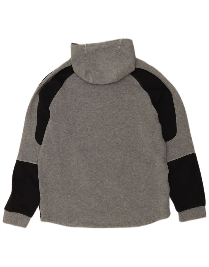 Puma Mens Hoodie Jumper Large Grey Colourblock Cotton