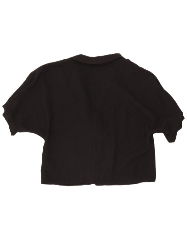Zara Womens Short Sleeve Bolero Jacket UK 16 Large Black Viscose