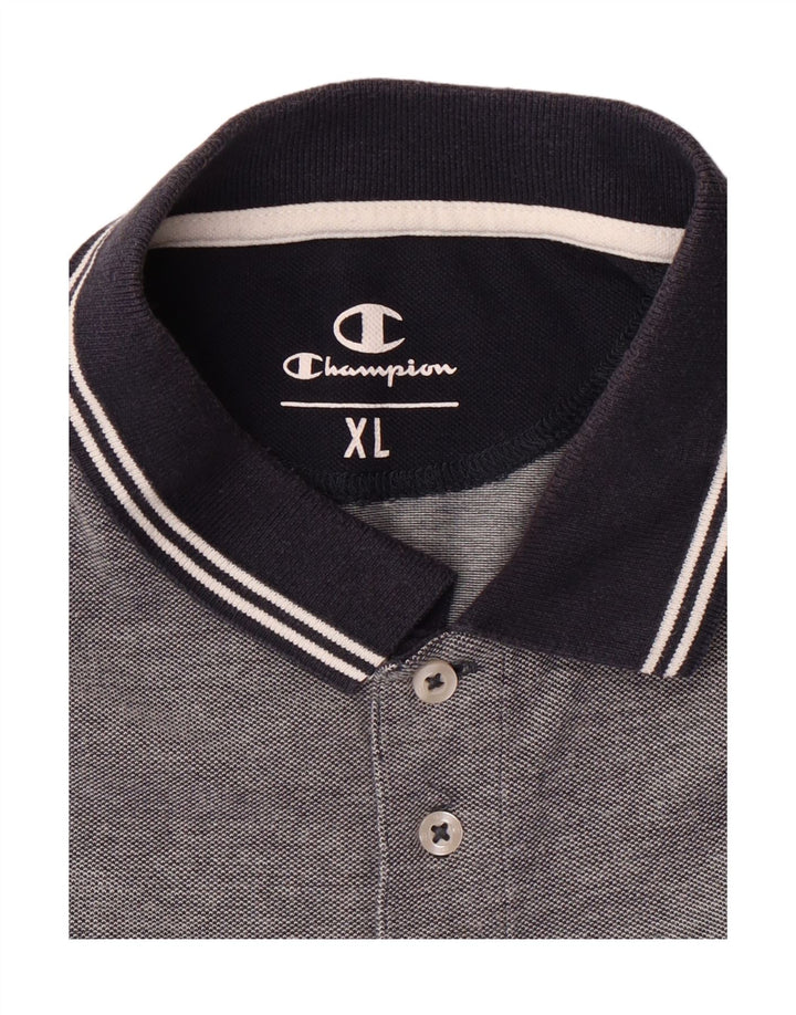CHAMPION Mens Polo Shirt XL Navy Blue Cotton Vintage Champion and Second-Hand Champion from Messina Hembry 