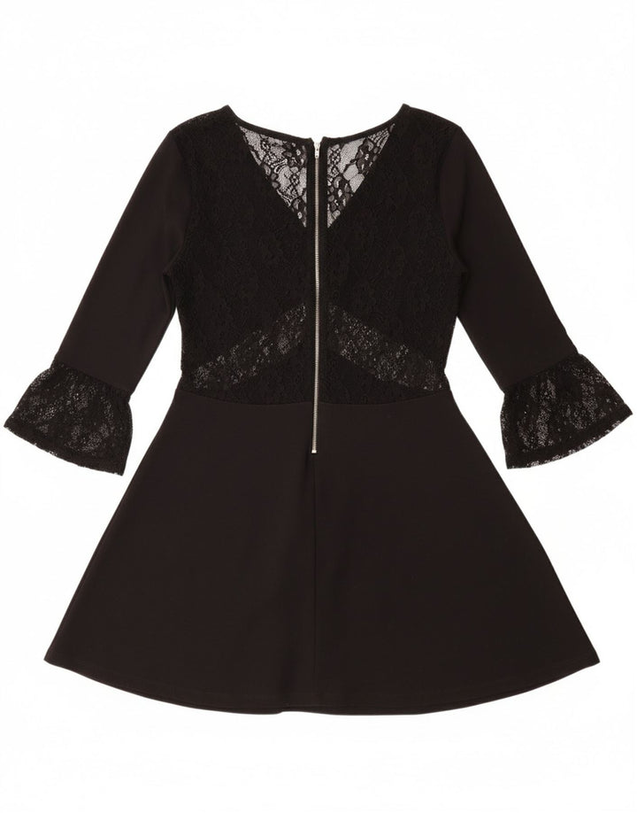 FRENCH CONNECTION Womens 3/4 Sleeve Swing Dress UK 12 Medium Black Viscose