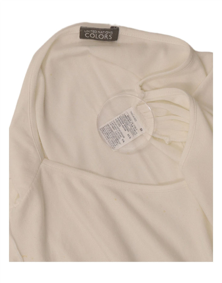 Benetton Womens Batwing Blouse Top UK 14 Medium Off White Viscose
