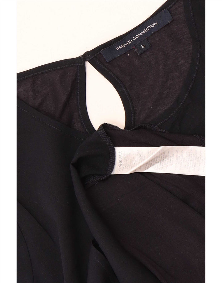 French Connection Womens Blouse Top UK 10 Small Navy Blue Polyester