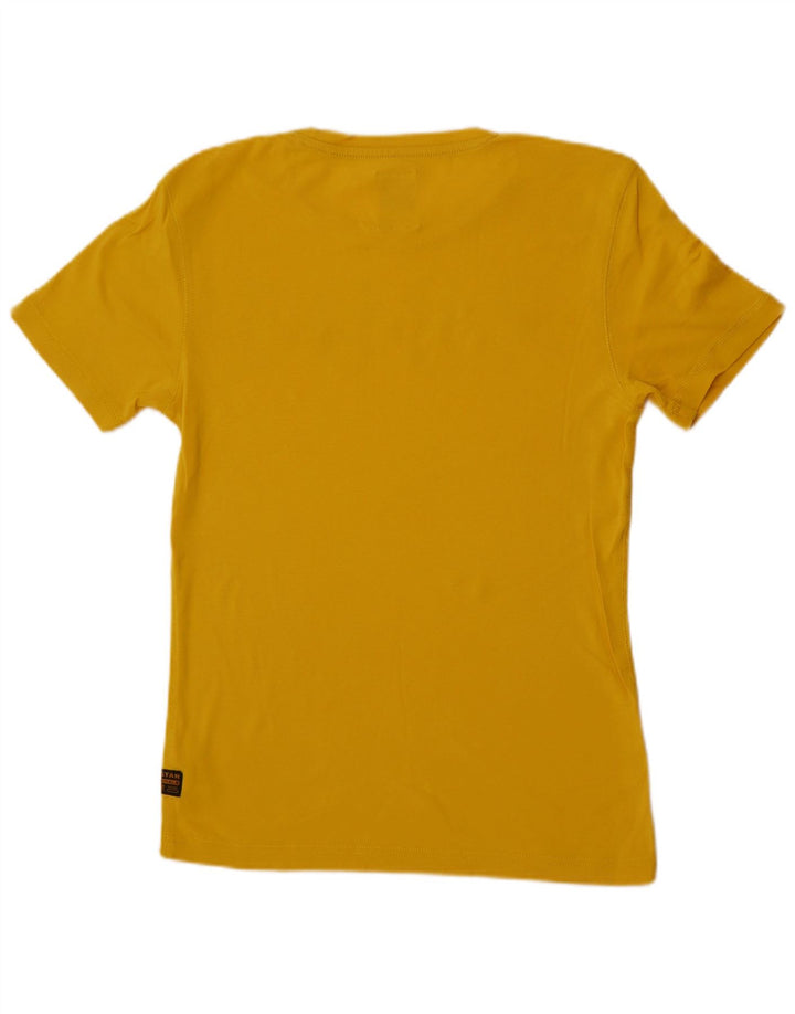 G-Star Mens Graphic T-Shirt Top Large Yellow Cotton