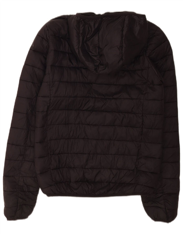 Kappa Womens Hooded Padded Jacket UK 6 XS Black Nylon