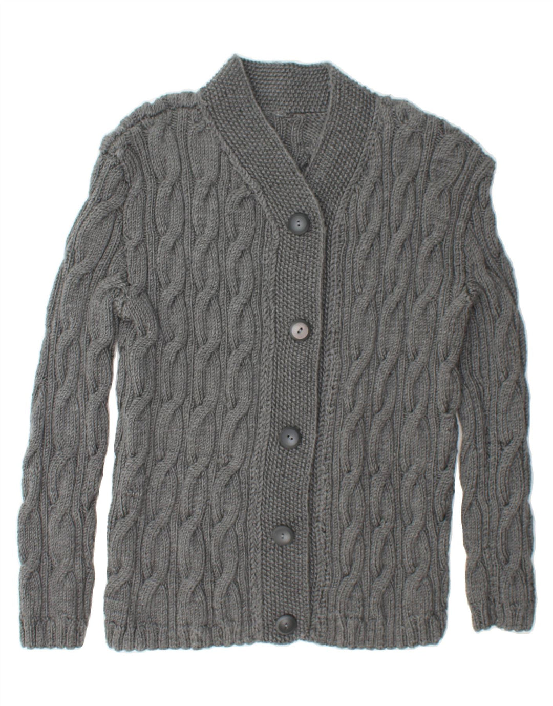 VINTAGE Womens Cardigan Sweater UK 14 Large Grey Vintage Vintage and Second-Hand Vintage from Messina Hembry 