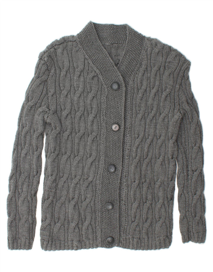 VINTAGE Womens Cardigan Sweater UK 14 Large Grey Vintage Vintage and Second-Hand Vintage from Messina Hembry 