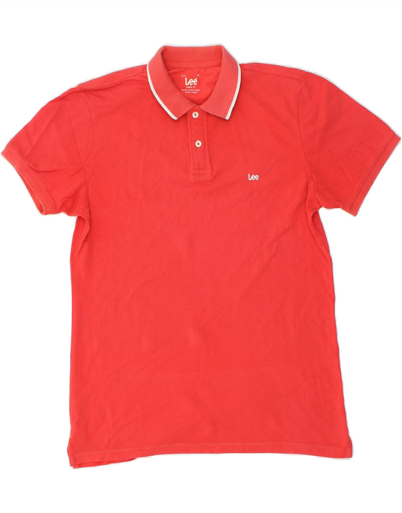 LEE Mens Polo Shirt Medium Red Cotton | Vintage Lee | Thrift | Second-Hand Lee | Used Clothing | Messina Hembry 