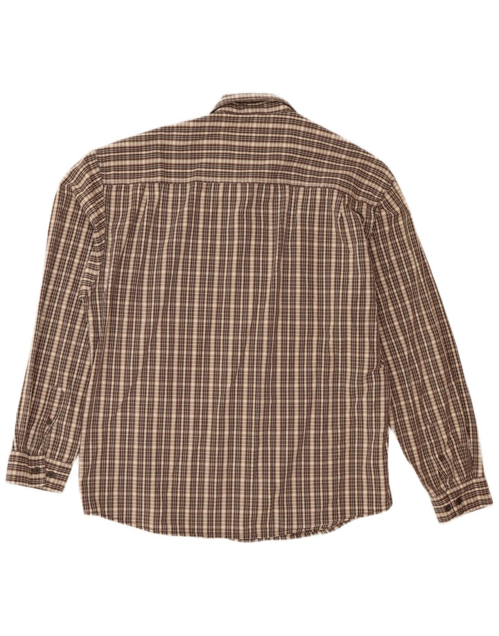 Wrangler Mens Flannel Shirt XL Brown Check Cotton