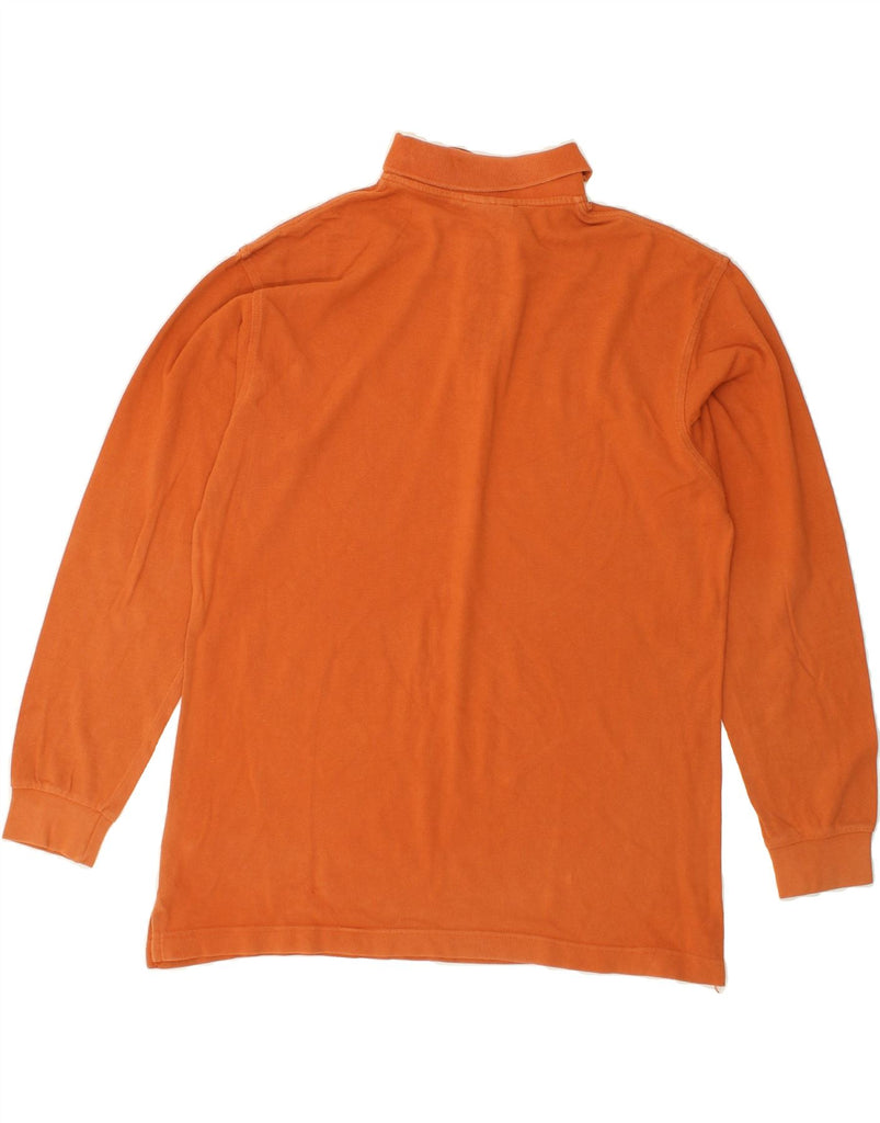 LOTTO Mens Long Sleeve Polo Shirt Large Orange Cotton | Vintage Lotto | Thrift | Second-Hand Lotto | Used Clothing | Messina Hembry 