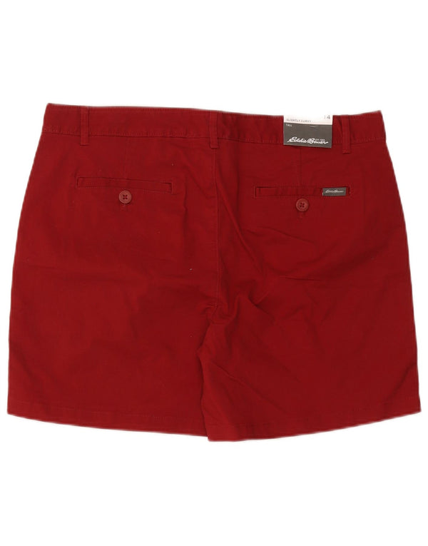 Eddie Bauer Womens Slightly Curvy Chino Shorts US 14 XL W38 Red Cotton
