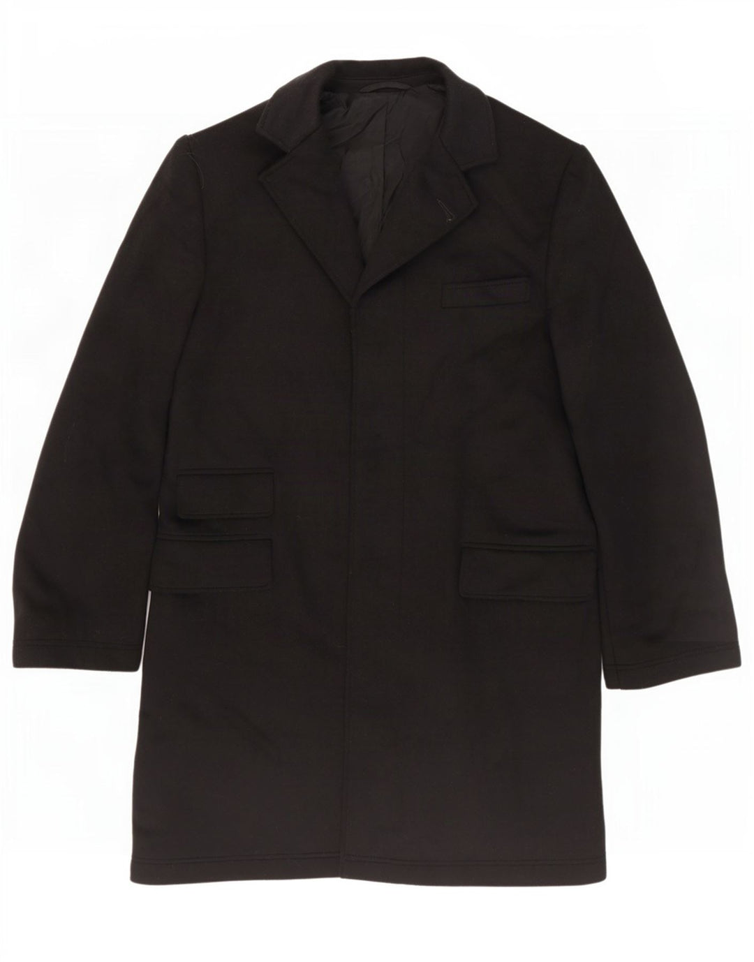 French Connection Womens Overcoat EU 38 Medium Black Wool