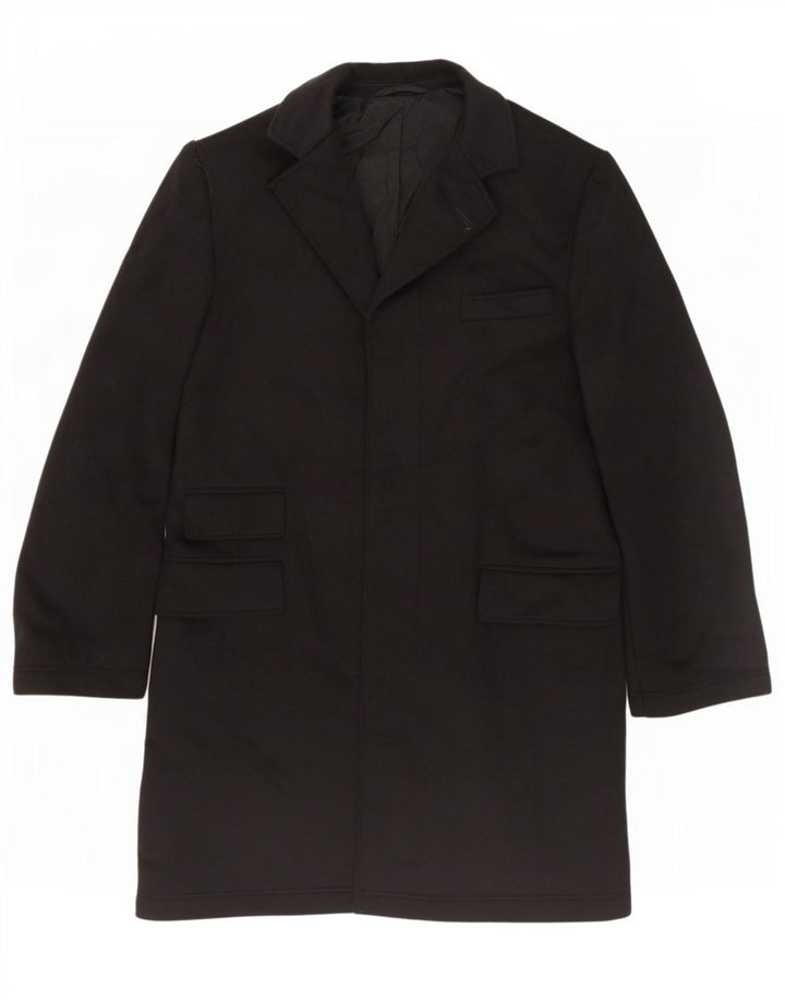 French Connection Womens Overcoat EU 38 Medium Black Wool