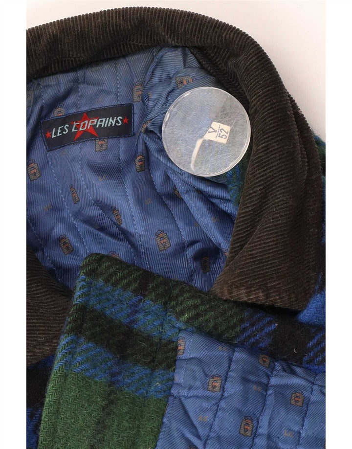 Les Copains Mens Utility Jacket IT 52 XL Green Plaid