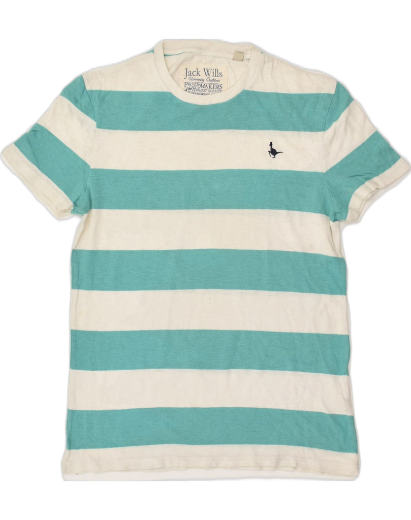 JACK WILLS Mens T-Shirt Top Small Blue Striped Cotton | Vintage Jack Wills | Thrift | Second-Hand Jack Wills | Used Clothing | Messina Hembry 