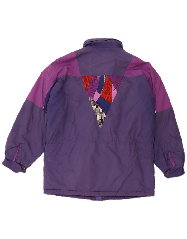 SERGIO TACCHINI Mens Hooded Ski Jacket UK 40 Large Navy Blue Colourblock