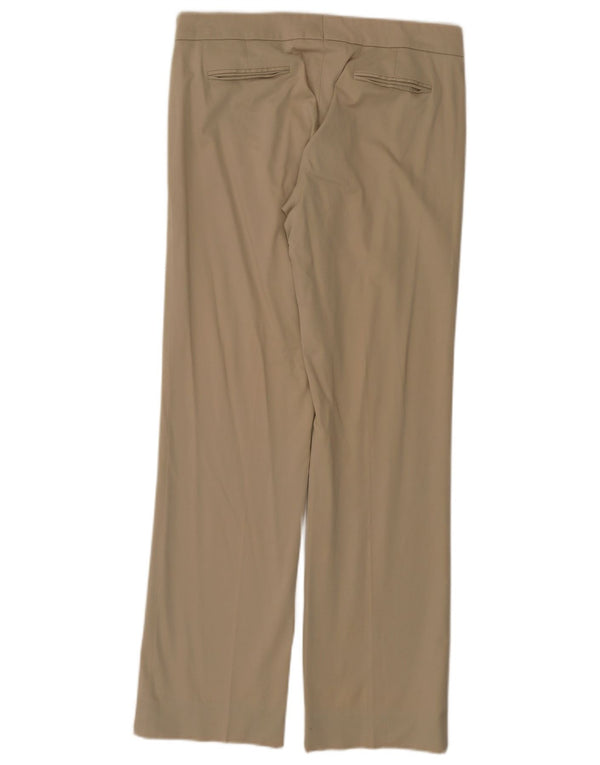 Hugo Boss Womens Straight Suit Trousers UK 10 Small W30 L30 Beige Cotton
