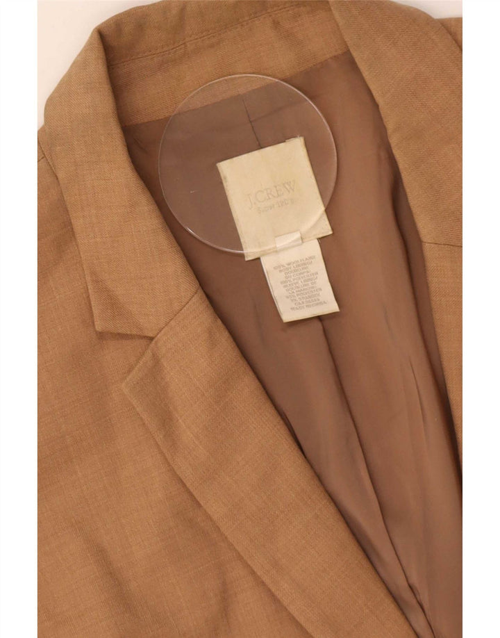 J. Crew Womens 2 Button Blazer Jacket US 10 Large Brown Wool