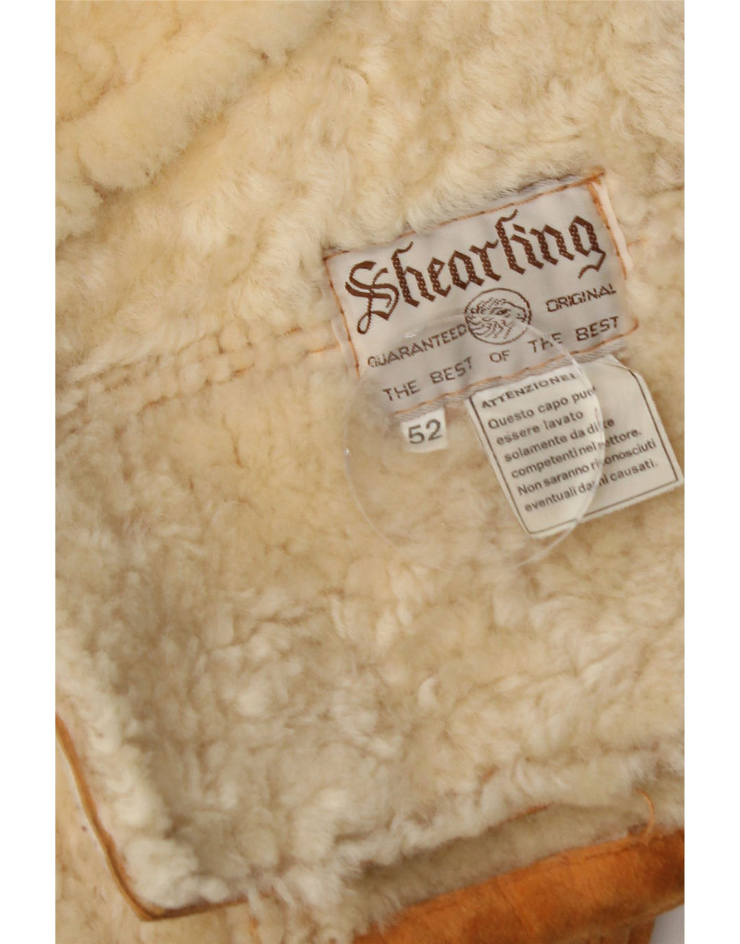 VINTAGE Mens Shearling Jacket IT 52 XL Beige Shearling