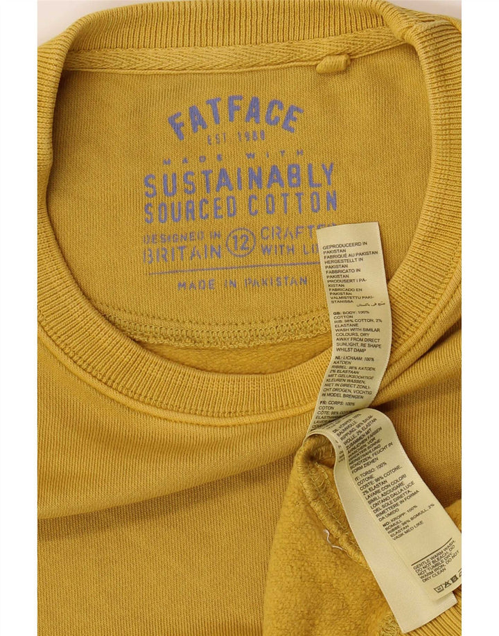 Fat Face Womens Oversized Sweatshirt Jumper UK 12 Medium Yellow Cotton