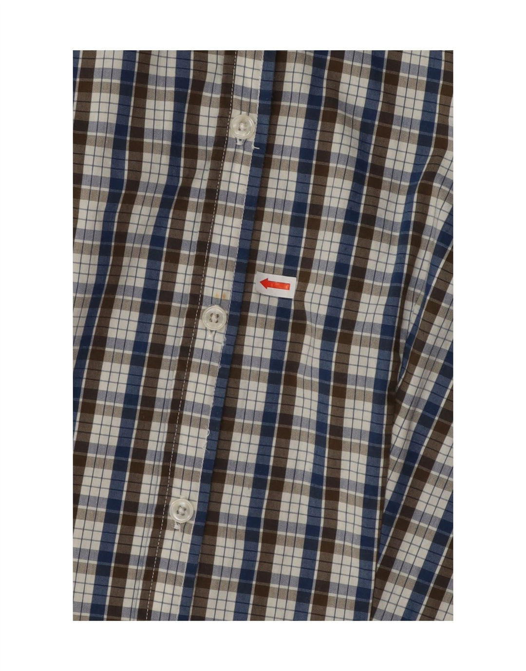 BENETTON Womens Shirt UK 14 Medium Navy Blue Check Cotton