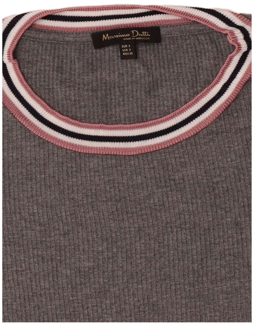 Massimo Dutti Womens T-Shirt Top UK 10 Small Grey