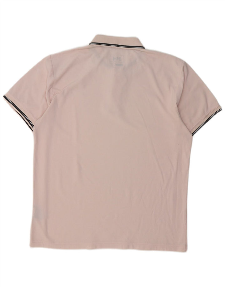 Helly Hansen Mens Polo Shirt Large Pink Polyester