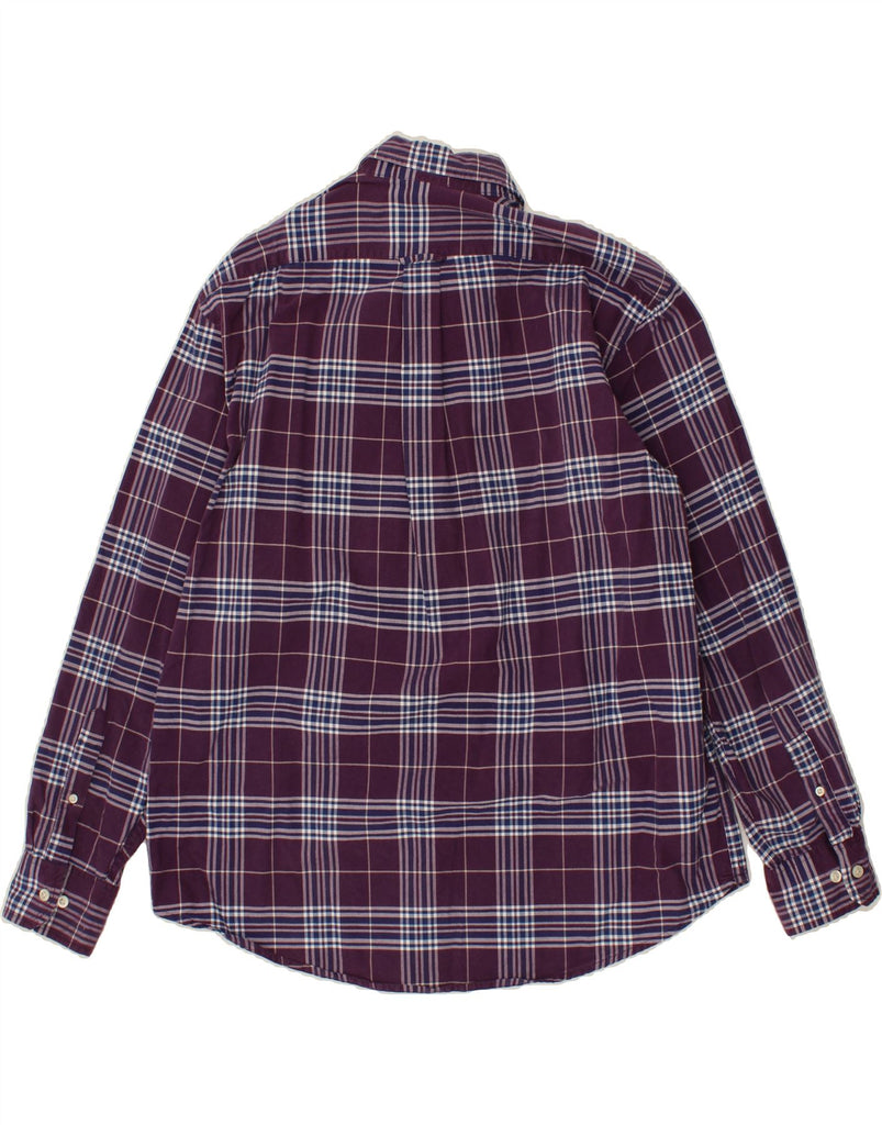 IZOD Mens Flannel Shirt Large Purple Check Cotton Vintage Izod and Second-Hand Izod from Messina Hembry 