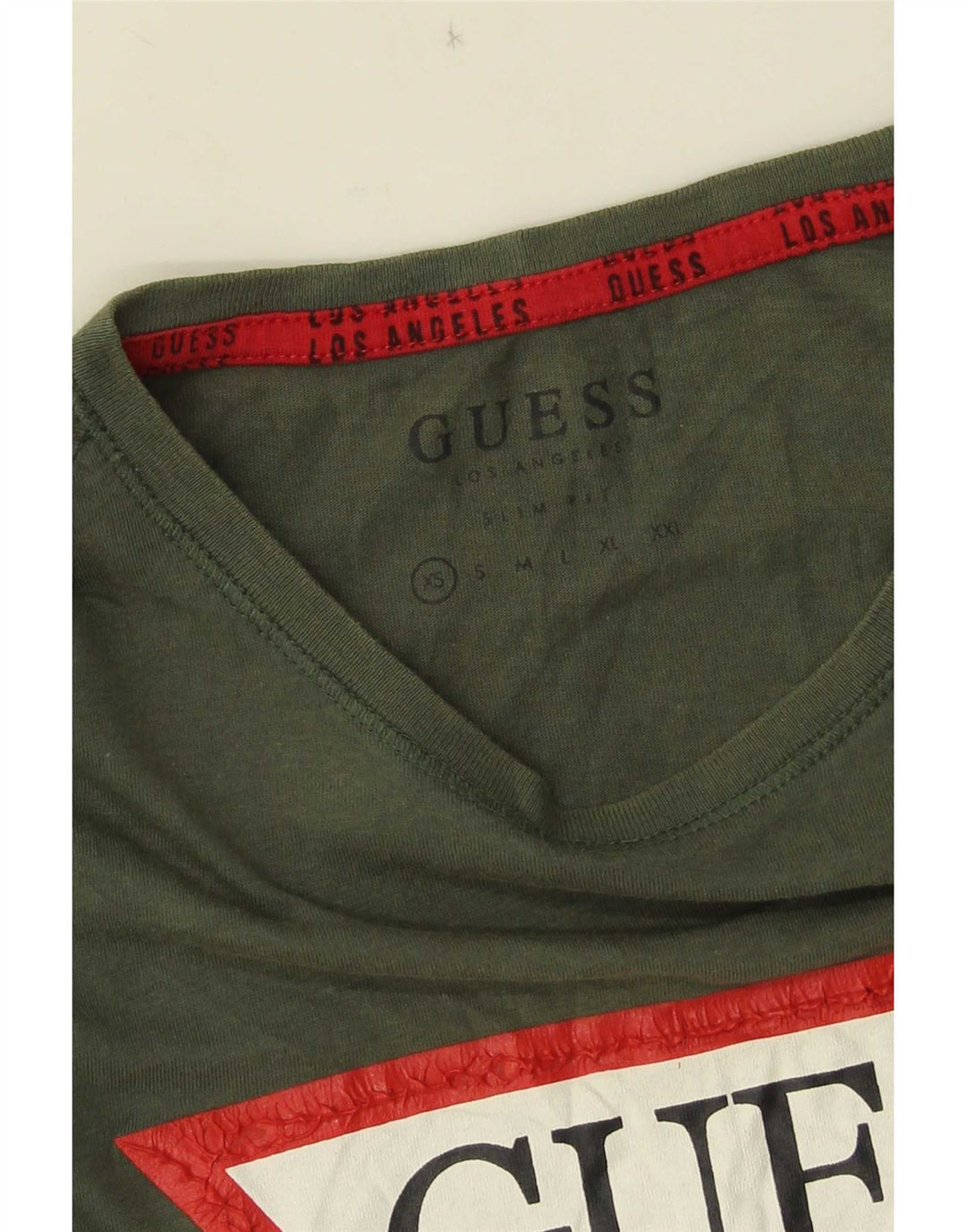 Guess Mens Graphic T-Shirt Top XS Green
