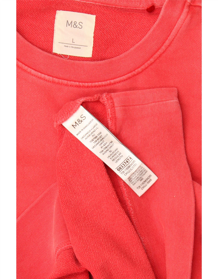 Marks & Spencer Mens Sweatshirt Jumper Large Red Cotton