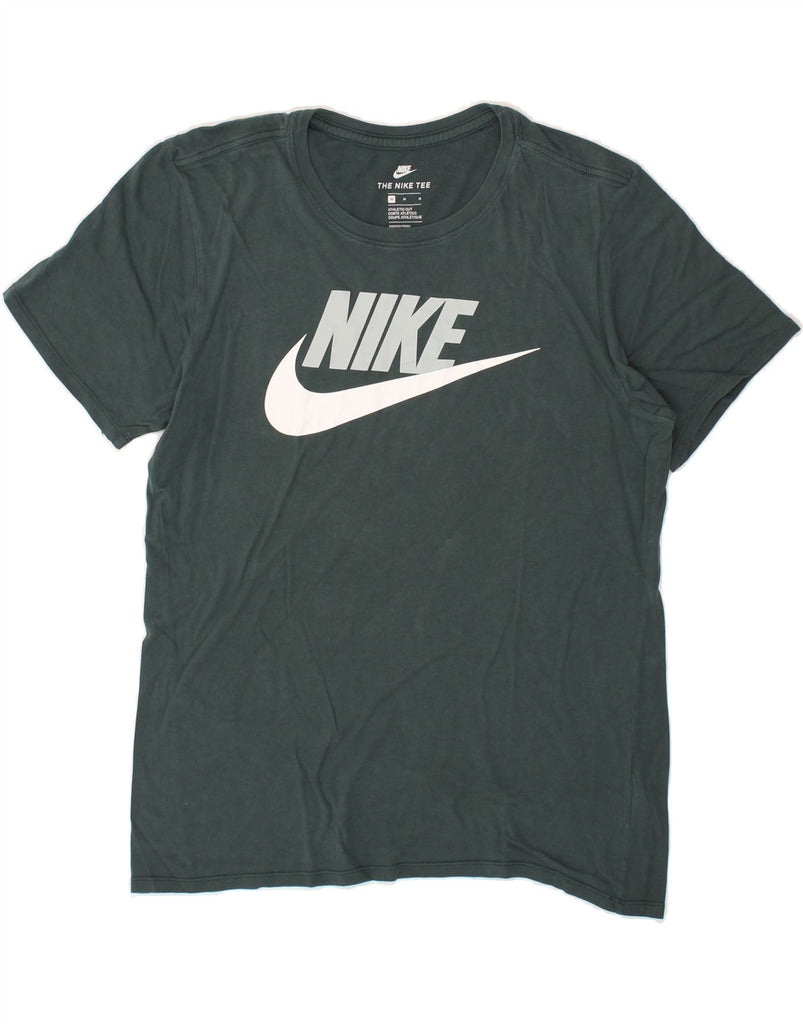 NIKE Mens Athletic Cut Graphic T-Shirt Top Medium Green Cotton | Vintage Nike | Thrift | Second-Hand Nike | Used Clothing | Messina Hembry 