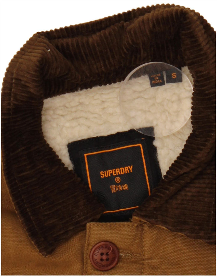 Superdry Mens Windbreaker Jacket UK 36 Small Brown Polyester