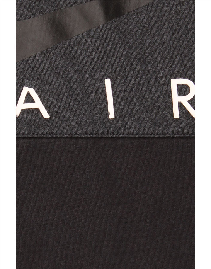 Nike Mens Graphic Hoodie Jumper Medium Black Colourblock Cotton