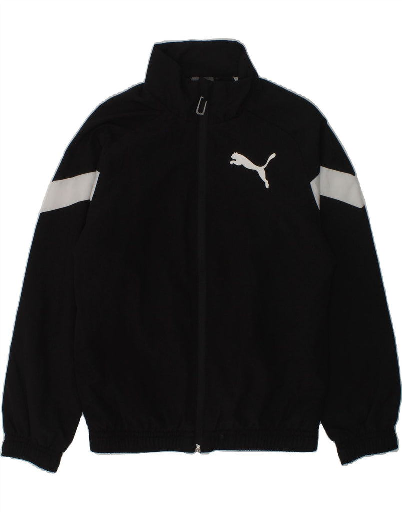 PUMA Boys Tracksuit Top Jacket 5-6 Years Black Polyester | Vintage Puma | Thrift | Second-Hand Puma | Used Clothing | Messina Hembry 