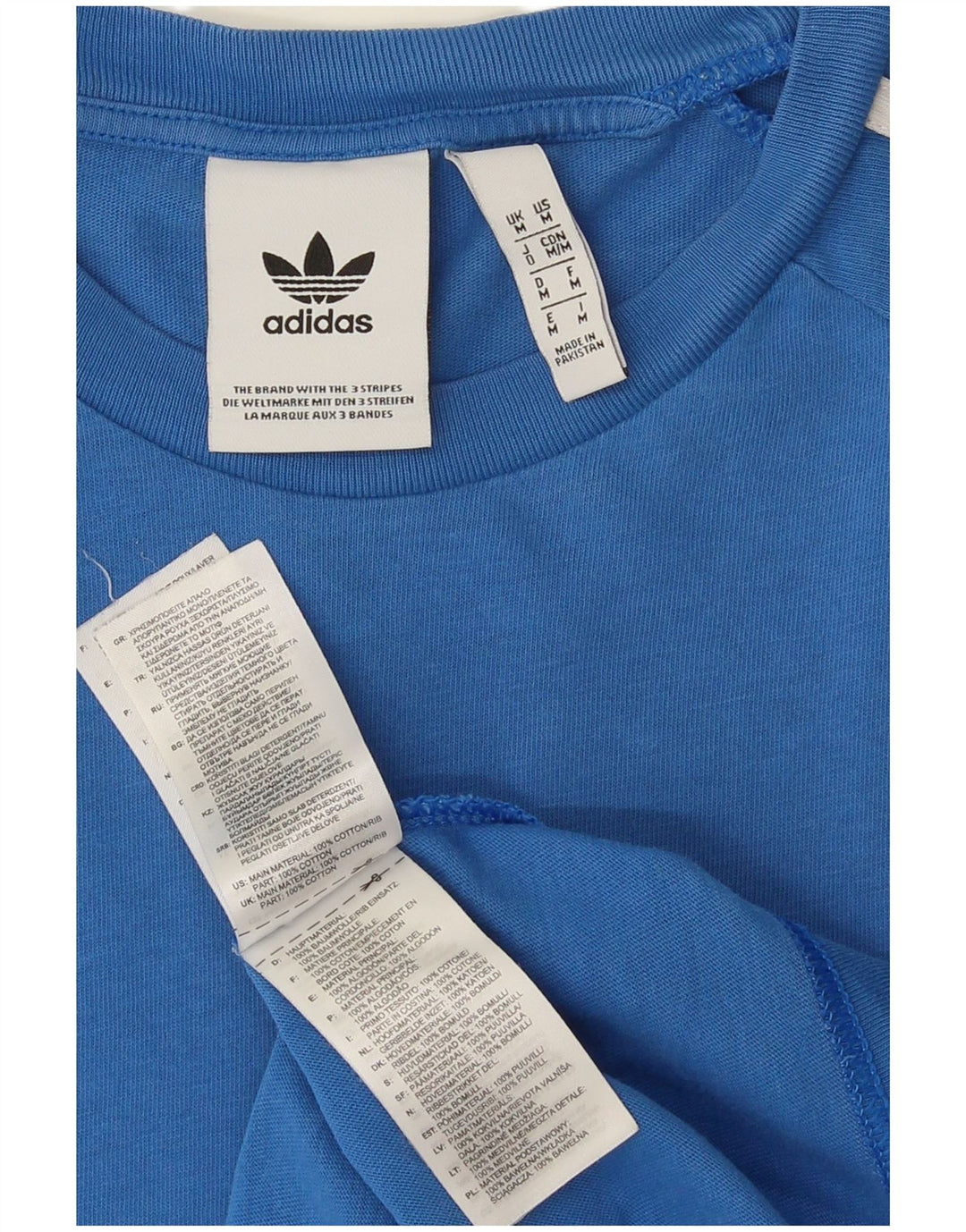 Adidas Mens T-Shirt Top Medium Blue Cotton